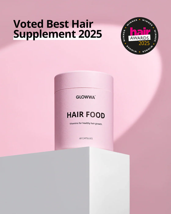 Retro confezione Glowwa Hair Food Original con lista ingredienti